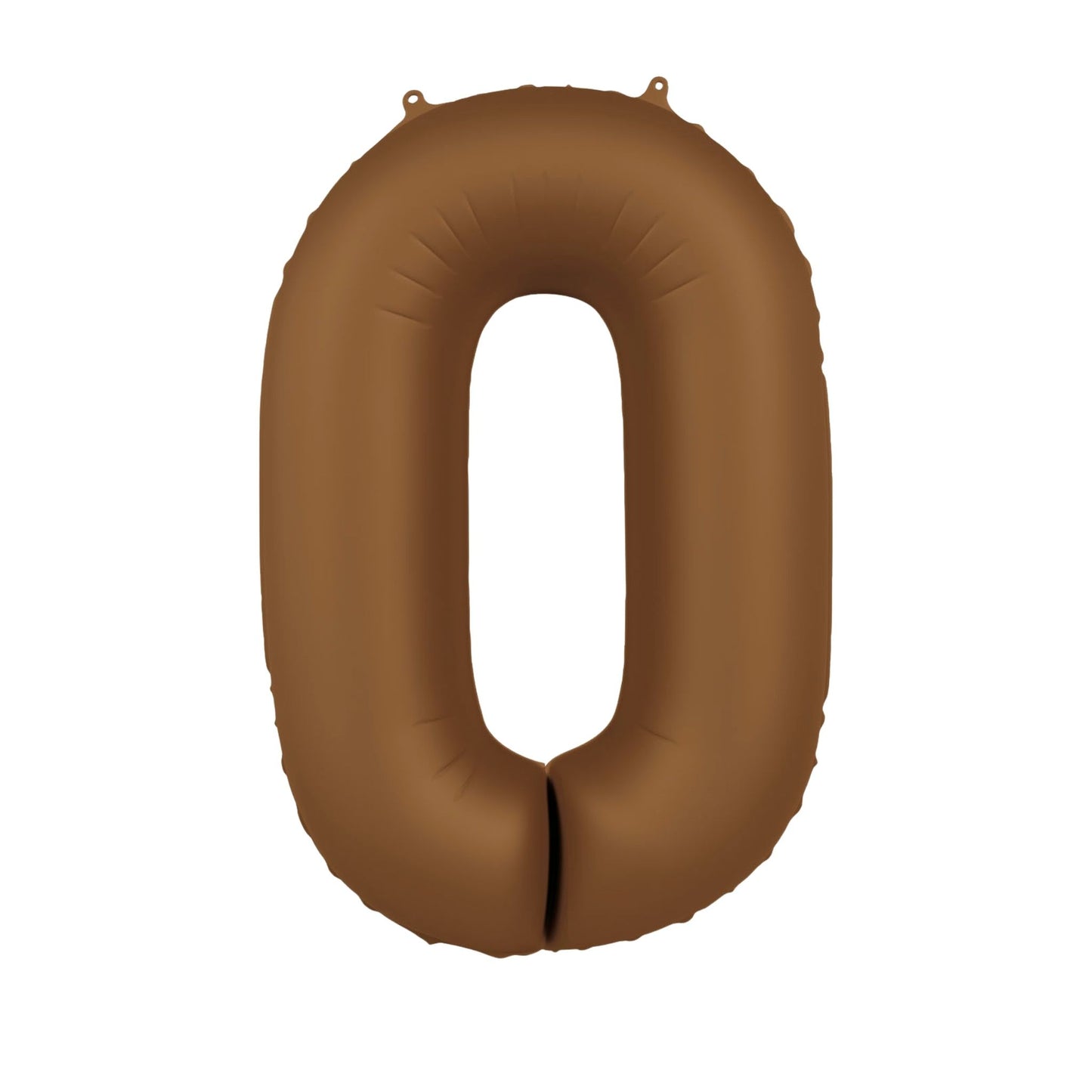 Folieballon cijfer 0 Bruin 86 cm