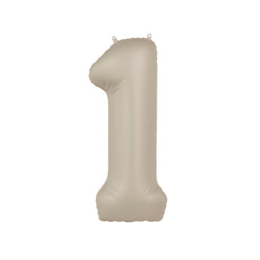 Folieballon cijfer 1 Beige 86 cm