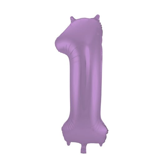 Folieballon cijfer 1 Paars 86 cm