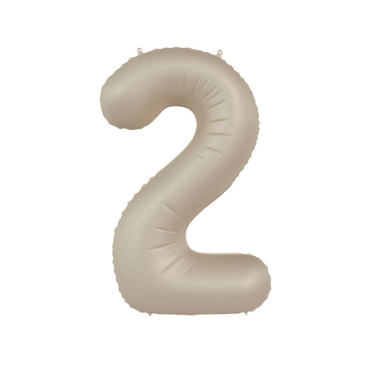 Folieballon cijfer 2 Beige 86 cm