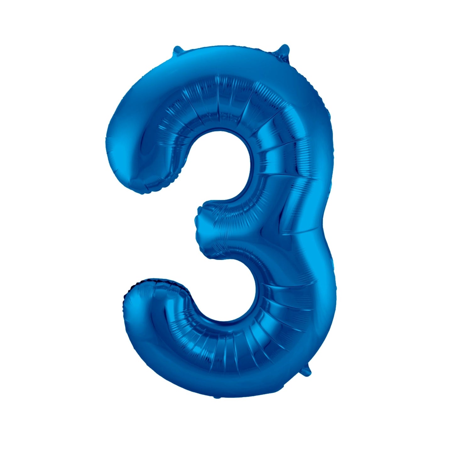 Folieballon cijfer 3 Blauw 86 cm