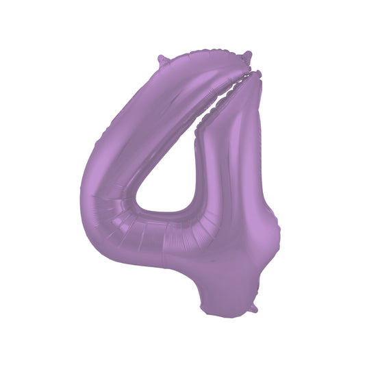 Folieballon cijfer 4 Paars 86 cm