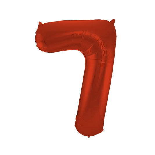 Folieballon cijfer 7 Rood 86 cm