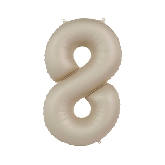 Folieballon cijfer 8 Beige 86 cm