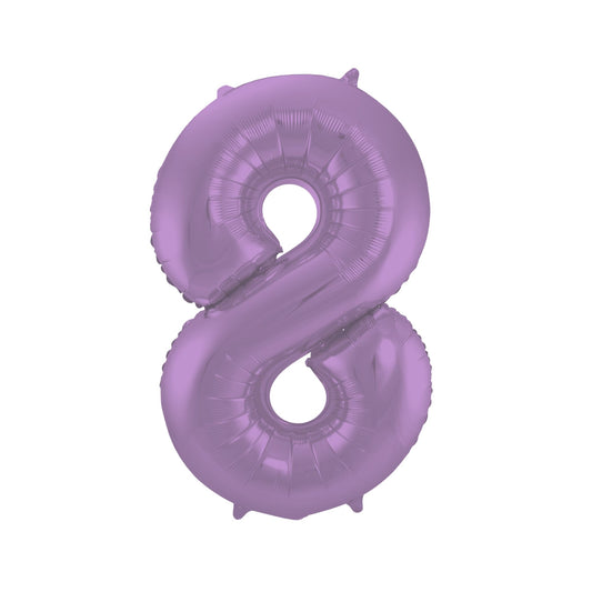Folieballon cijfer 8 Paars 86 cm
