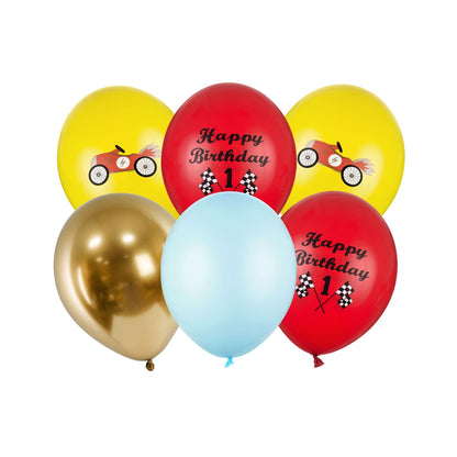 Ballonnenmix Happy Birthday (6st) Race auto