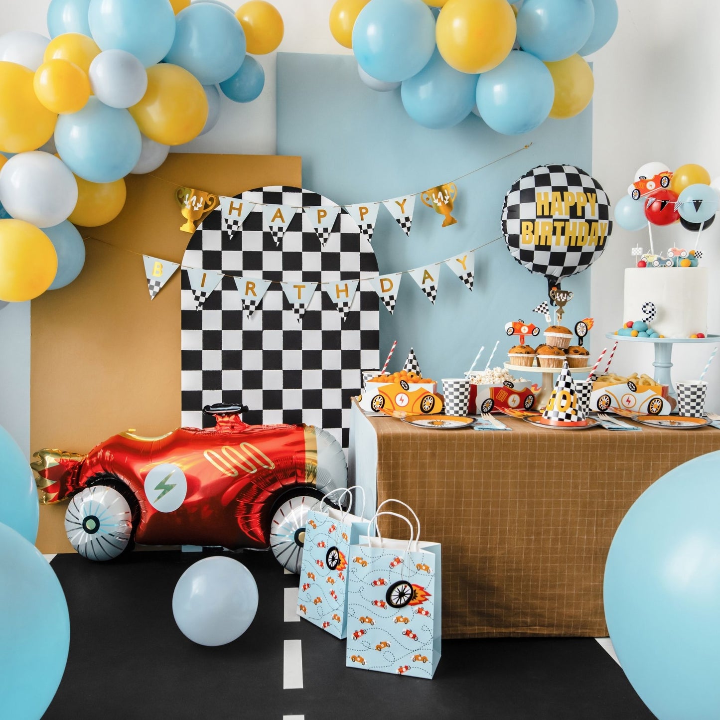 Ballonnenmix Happy Birthday (6st) Race auto
